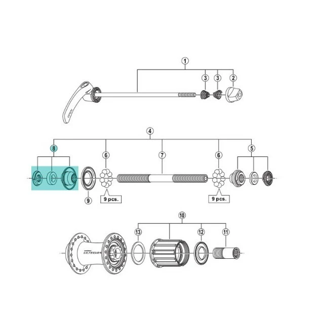 Shimano Cone Gauche Moyeu Arrière Shinamo Ultegra FH-6700 - Y3DV98040 3 Shimano Cone Gauche Moyeu Arrière Shinamo Ultegra FH-6700 - Y3DV98040