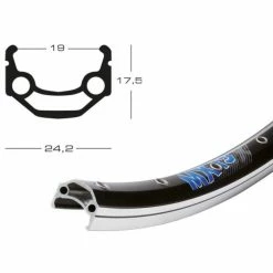 Jante Exal MX19 28" (19-622) 32 Trous Noir