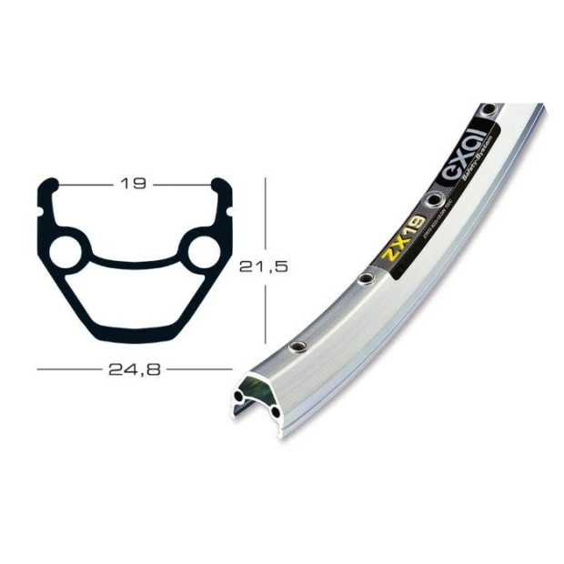 Jante Exal ZX 19 Argent 26' (559 Mm) - 36 T 3 Jante Exal ZX 19 Argent 26' (559 Mm) - 36 T